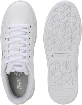 Жіночі шкіряні кросівки PUMA Vikky V3 Lthr, білі з сріблястими деталями, розмір 39 EU