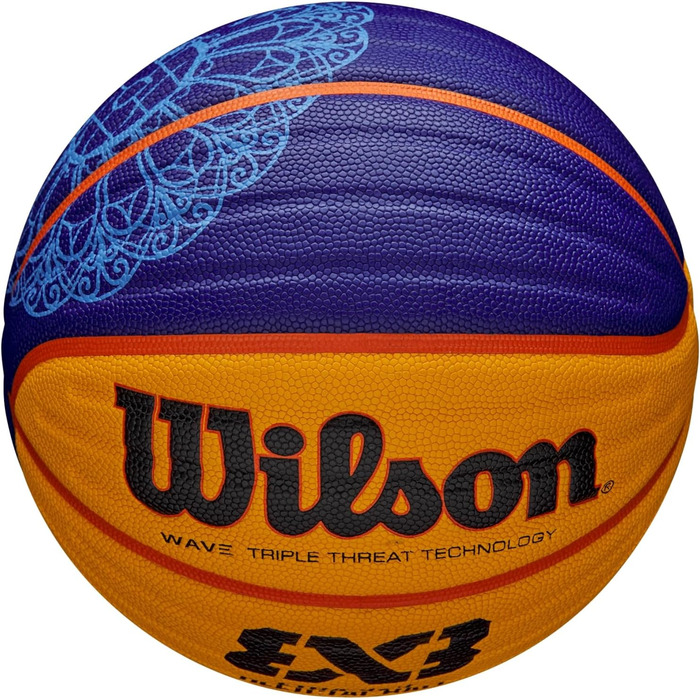 М'яч для баскетболу Wilson FIBA 3X3 Paris 2024, розмір 6, унісекс, жовто-синій-чорний, ігровий, офіційний, WZ1011502XB