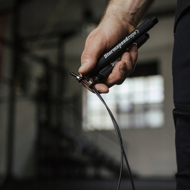 Професійна спортивна скакалка STORM SPEED ROPE SV2, чорна + чохол
