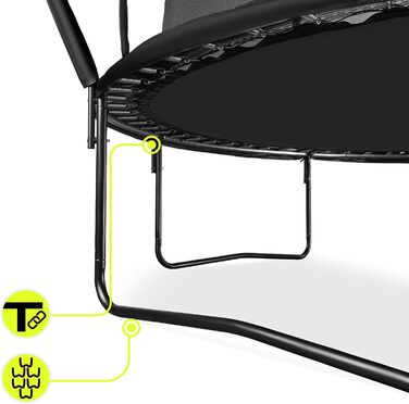 Трамплін гірчатий Hypermotion Outdoor для дітей 244/305/366/430/487 см - швидковисихаючий, водостійкий, з чудовою пружністю. Ідеальний для саду (діаметр 487 см).