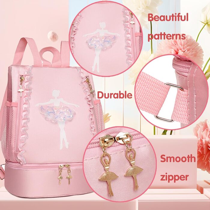 Дитяча спортивна сумка Youyike, водонепроникний рюкзак з відділенням для мокрого одягу, для дівчаток та хлопчиків, зелений, для танців та спорту