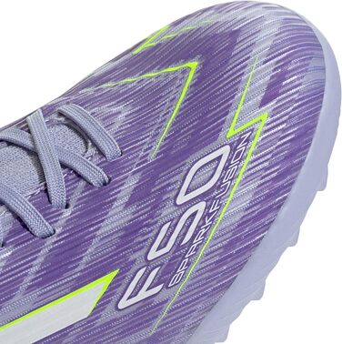 Жіночі футбольні бутси adidas F50 SPARKFUSION League Mid Turf 39 1/3 EU, фіолетовий, лимонний, пурпурний кольори