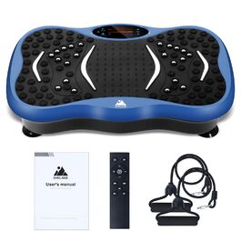 Вібраційна платформа EVOLAND з 5 програмами тренувань, Bluetooth, стрічки опору для всього тіла (Синій)