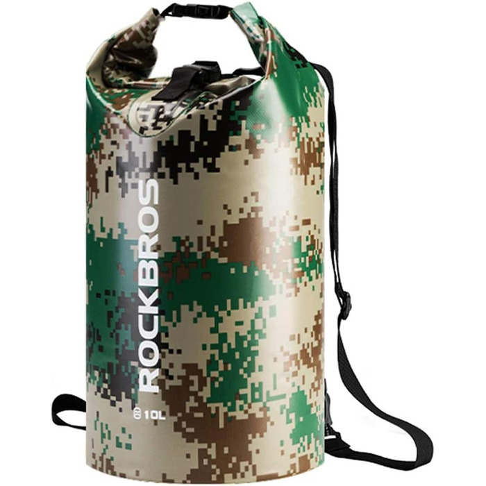 Водонепроникний мішок ROCKBROS Dry Bag для водного спорту, пляжу, плавання, каякінгу, рафтингу, вітрильного спорту (20 л, камуфляж)