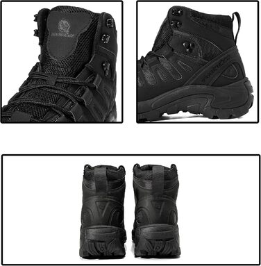 Чоловічі трекінгові черевики, тактичний рюкзак, легкі пустельні черевики, розмір 43 EU, темно-чорний