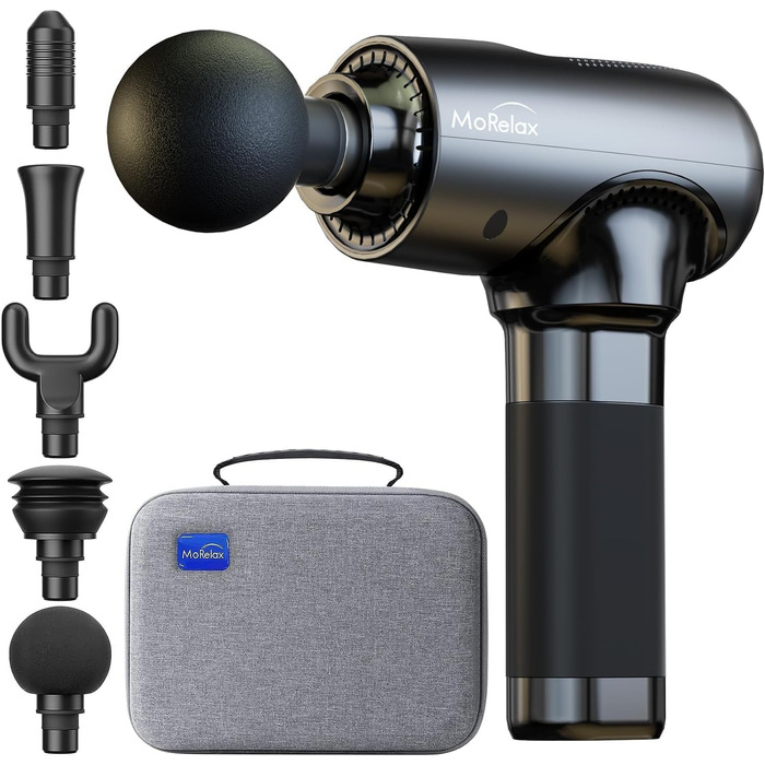 Масажер для м'язів, пістолет для масажу з акумулятором 2500mAh та USB-C, чорний