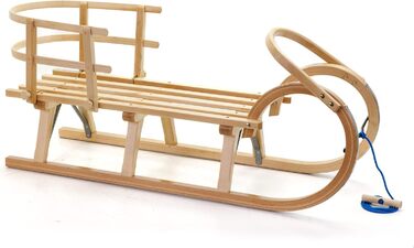 Дитячі дерев'яні санки HolzFee Baran S-Plus 110 з спинкою, комплект