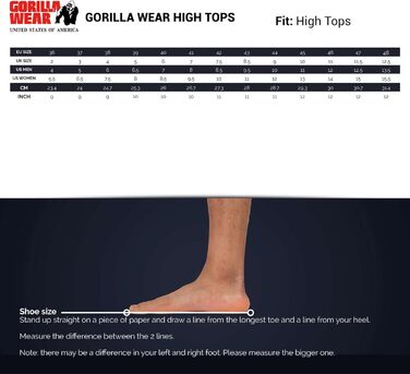Кросівки Gorilla Wear High Tops чорного кольору - для бодібілдингу та фітнесу, чорний, 39 EU (жіночі та чоловічі)
