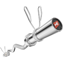 Штанга Hop-Sport Olympia 50 мм: гриф 165 см, SZ-гриф 120 см, супер SZ-гриф 120 см, гантельний гриф 50 см, хромована, рифлена, з пружинними замками