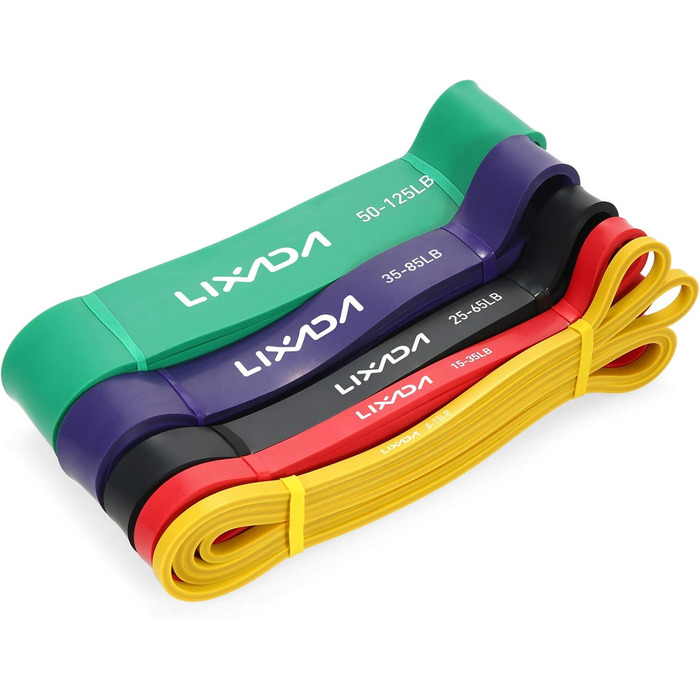 Набір фітнес-гумок Lixada з натурального латексу з дверним анкером, ручками з піни та сумкою для силових тренувань