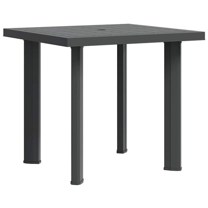 Садовий стіл vidaXL 101x68x72 см, пластиковий, чорний, з отвором для парасольки - для балкона та саду