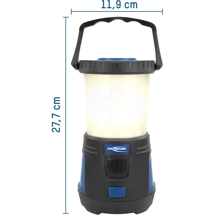 Ліхтар кемпінговий LED ANSMANN CL600B: 600 люмен, 360° світло, регулювання яскравості, водонепроникність IPX4, 3 режими (білий, червоний, червоний блимає), на батарейках