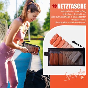 Набір манжет для ніг та рук BECOJADDE (0.45/0.9 кг) для фітнесу, кардіо, силових тренувань. Оранжевий градієнт