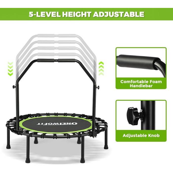 Трамплін ONETWOFIT складний для дорослих, 101 см, міні-фітнес, тихий, для дому