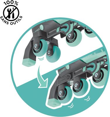 Ролики GLOBBER 2in1 для дітей, регульовані, Inline та Quad, ABEC 9, 26-29, м'ятний колір