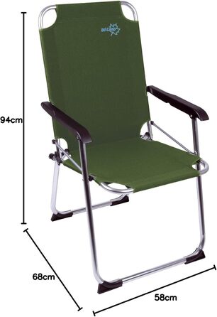 Крісло для кемпінгу Bo-Camp Copa Rio Comfort: складане, зелене, для відпочинку та риболовлі