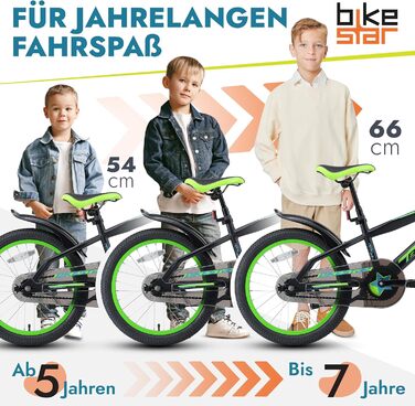 Дитячий велосипед BIKESTAR 18 дюймів для хлопчиків і дівчаток від 5 років Urban Jungle