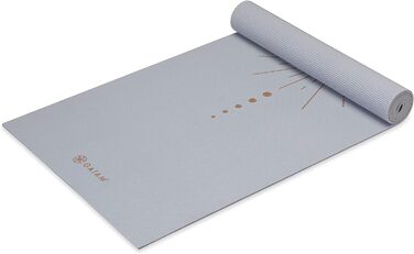 Йогамат Gaiam 6 мм, фіолетовий, з малюнком, антиковзка, для йоги, пілатесу та фітнесу