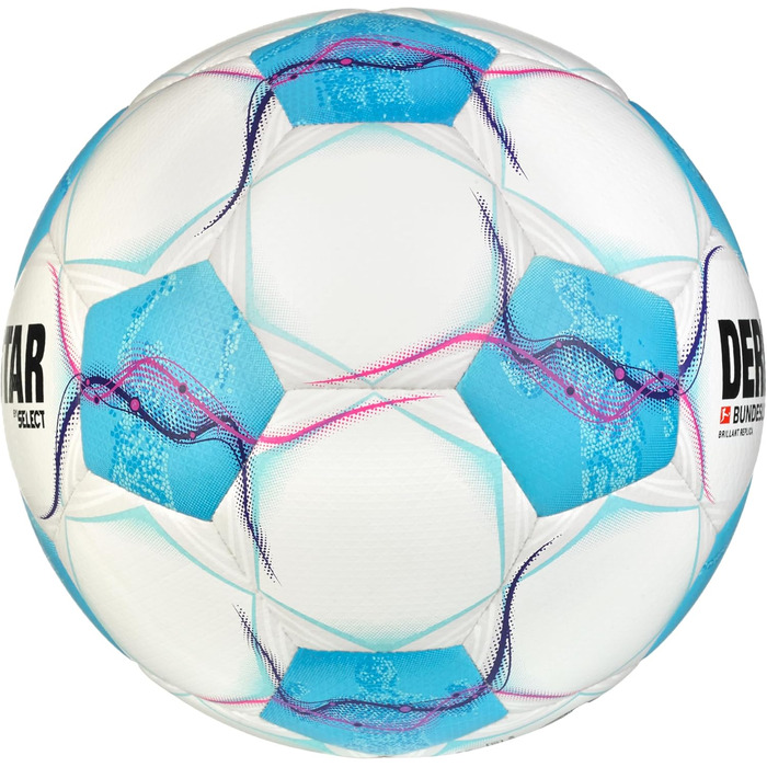 Футбольний м'яч Derbystar Bundesliga Brillant Replica v24, тренувальний, розмір 5, біло-синьо-рожевий