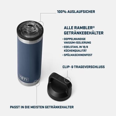 Термос YETI Rambler з кришкою Chug, Navy, 18 oz (532 ml)