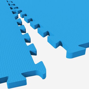 Набір захисних пазл-матів для підлоги GORILLA SPORTS, EVA піна, 60x60x1.2 см, 16 шт (5.76 м²), протиковзні килимки для фітнесу та тренувань, синій