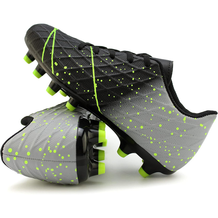 Дитячі футбольні бутси Hawkwell для твердого поля, чорно-зелені, для тренувань та змагань (34 EU)