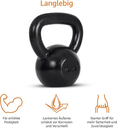 Гиря з чавуну Amazon Basics 10 кг – спортивний інвентар для фітнесу