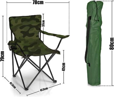 Крісло для риболовлі BigDean 2X - складане, з підстаканником та сумкою (камуфляж)