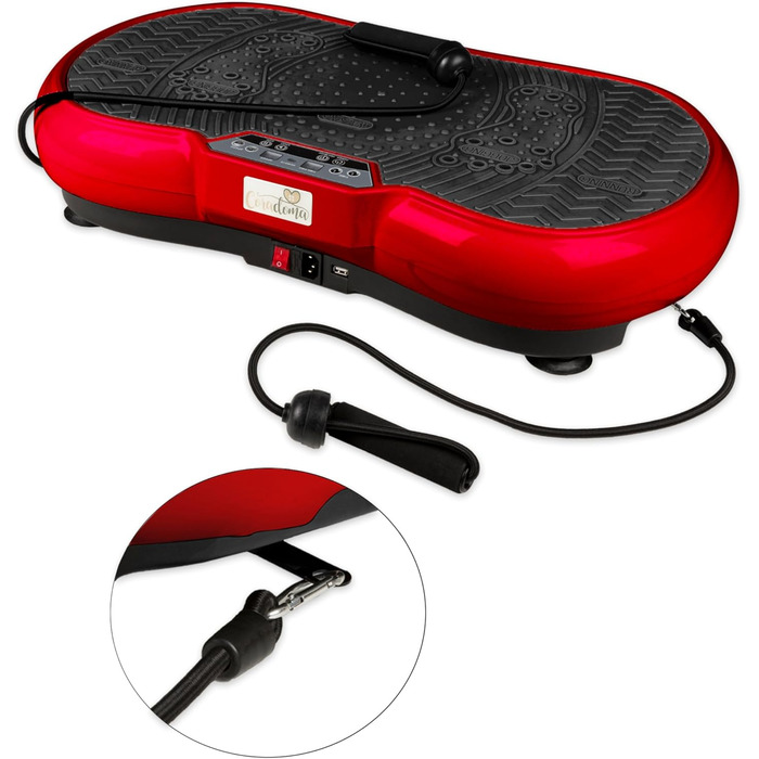 Вібраційна платформа для фітнесу з еластичними гумками та Bluetooth. Тренажер для дому, схуднення, оскарження. Рожево-білий (Чорно-червоний)