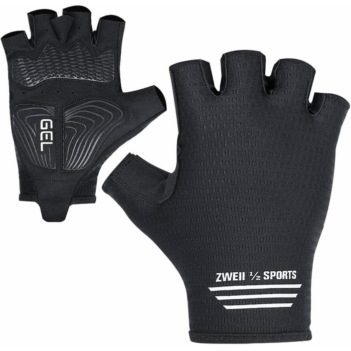 Велосипедні рукавички літні для чоловіків та жінок – дихаючі рукавички з гелевою підкладкою для MTB, шосе та трекінгу, чорно-білі