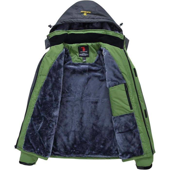 Куртка Ysento для чоловіків, зимова, софтшел, водонепроникна, тепла, з капюшоном, для активного відпочинку (зелена, розмір L)