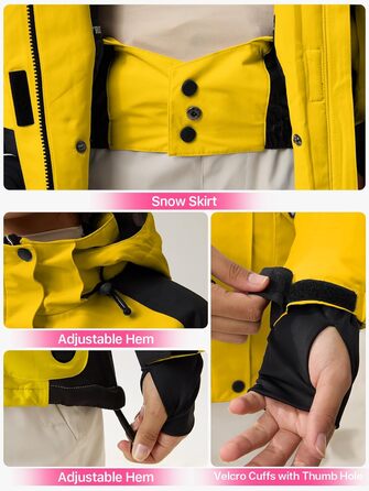 Водонепроникна жіноча зимова куртка FREE SOLDIER з флісовою підкладкою та капюшоном. Зимова куртка-дощовик Ginger Yellow