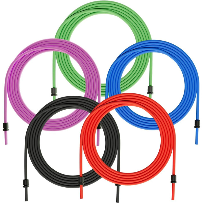 Стрибкове канат MOGOLD з регулюванням – 5 мм PVC-шнур з підшипниками, неслизькі гумові ручки та ручки з металу для початківців, для схуднення та фітнесу вдома, в школі, чорний