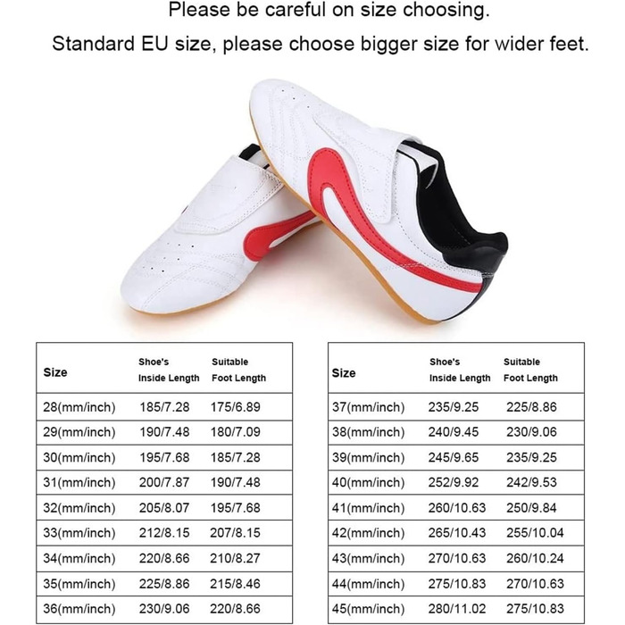 Таекундо - спортивні кросівки, унісекс, дихаючі, для боксу, кунг-фу, тай-чі, фітнесу, гімнастики, легкі, для дітей та дорослих (36 - білий та червоний)