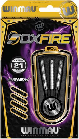 Дротики Winmau Foxfire Profi Wolfram Steeltip з наконечниками, набір з оперенням і стрижнями