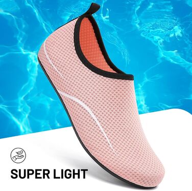 Чоботи для плавання унісекс: легкі, швидковисихаючі, для пляжу, басейну, серфінгу, йоги (43 EU, рожевий)