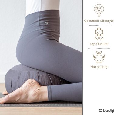 Подушка для медитації Bodhi Zafu ECO рожева: класичне йога-килим, 100% бавовна, наповнювач з органічної гречки, висота 19 см