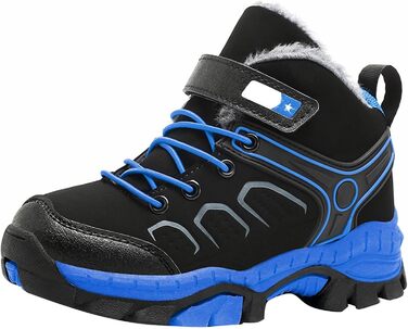 Зимові чоботи для хлопчиків, тепла підкладка, водонепроникні, зручні зимові черевики для піших прогулянок та трекінгу, антиковзаюча підошва, блакитні, 39 EU