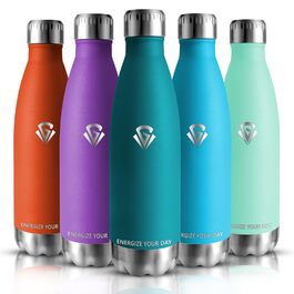 Фляга для води 750 мл з нержавіючої сталі, без BPA, з подвійними стінками, термофляга, для спорту, фітнесу, походів, кемпінгу, велосипеду, зелений мох