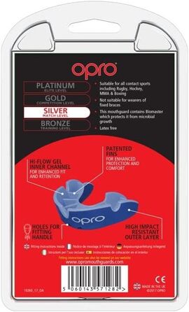 Захисна капа OPRO Silver для регбі, хокею, ММА, боксу, баскетболу, синя, для юніорів