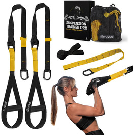Петлі для тренувань Resistance Trainer Pro Xtreme Straps Army з регульованим дверним анкером, жовті, для фітнесу вдома, подорожей, тренувань у приміщенні та на вулиці