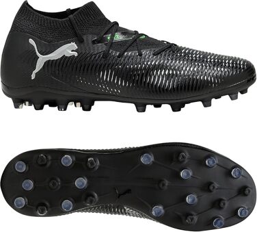 Кросівки футбольні PUMA Future 8 Match Mg - чорний, сріблястий, флуоресцентний зелений, 46 EU