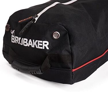 Чохол для лиж BRUBAKER Race Champion з колесами, на 2 пари лиж і палиці, 170 см, чорний/червоний, з білою блискавкою, міцний матеріал
