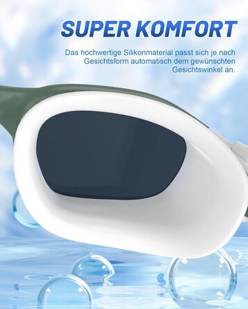 Поляризовані окуляри для плавання, антизапітніння, захист від сонця, для дорослих та підлітків, чоловічі та жіночі, зелено-срібні