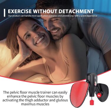 Тренування стегон та тазового дна: тренажер для дому з регульованими ременями та ручками (чорний + червоний)