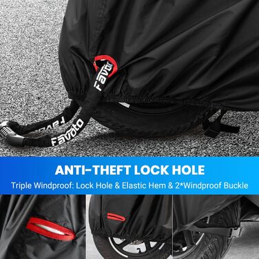 Водонепроникний мотоциклетний чехол Favoto Outdoor XXL 245x102x122cm - захист від пилу та погодних умов