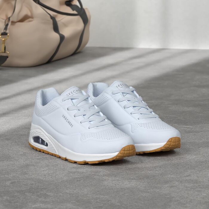 Жіночі кросівки Skechers UNO Stand On Air White Durabuck Mesh, білі, розмір 38 EU