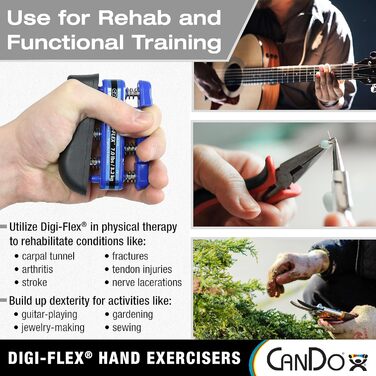 Тренажер для кисті та пальців CanDo Digi-Flex, синій, важкий опір