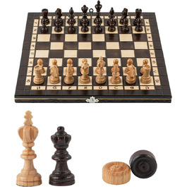 Шахи та шашки Master of Chess Olympic 35 см, турнірний набір з дерева, вишня, для дорослих і дітей