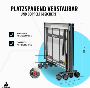 Стіл для настільного тенісу JOOLA Pro Outdoor - професійний, вологостійкий, з алюмінієво-пластиковою поверхнею 6 мм та складним підсвільником, сітка ALU PRO Single в комплекті